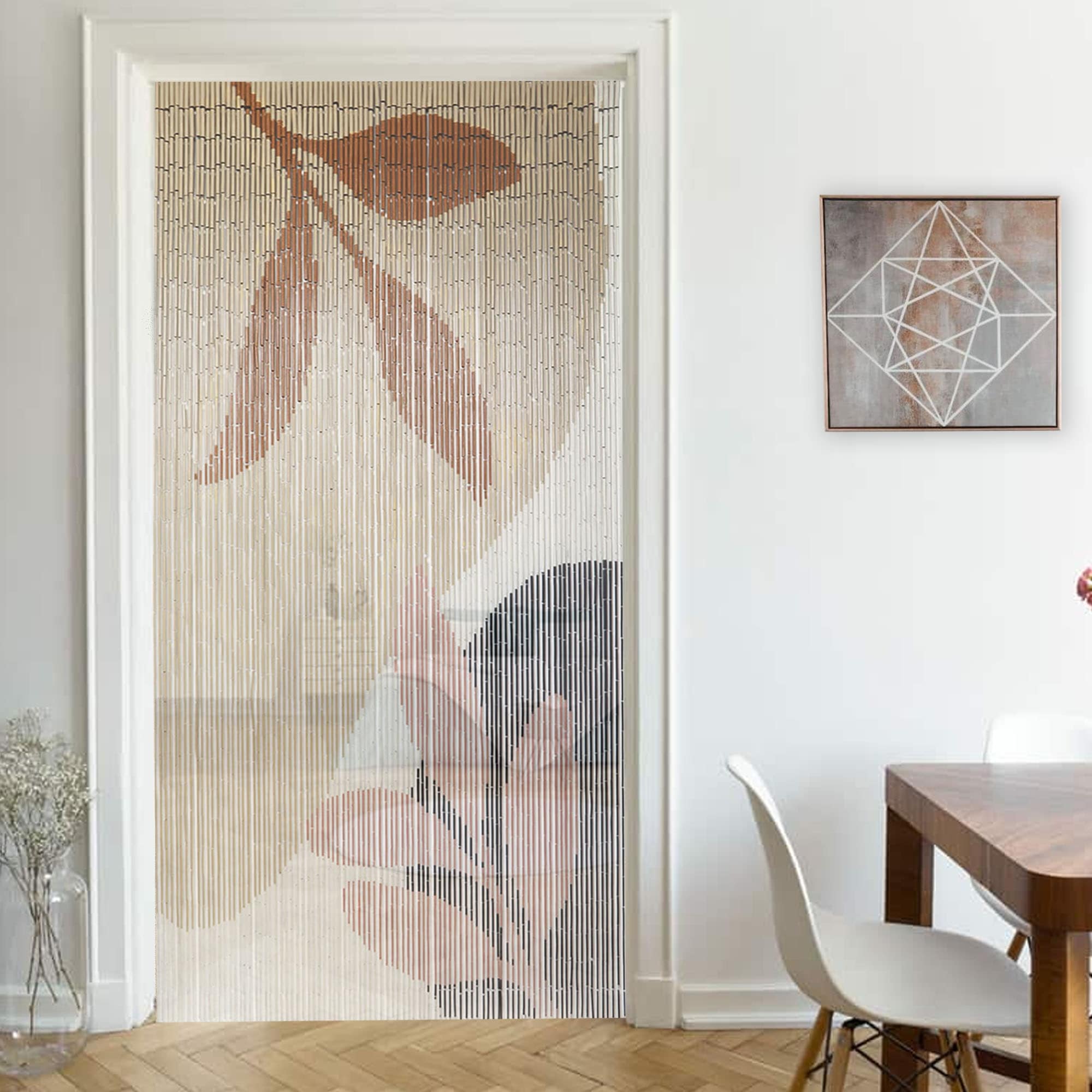 Bamboo Beaded Curtains Natural Bamboo Door Curtain OUKANING