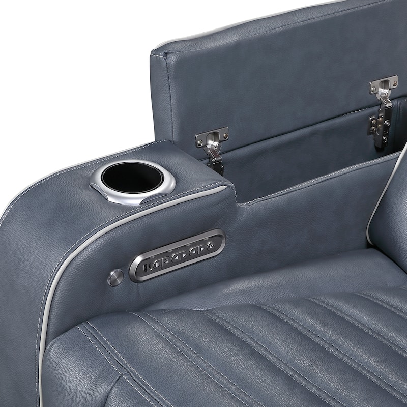 Arbor 73" Leather Power Double Reclining Loveseat with Center Console