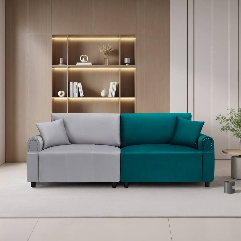 Pocassy 87" Sectional Sofa Modular Deep Seat Sofa Couch