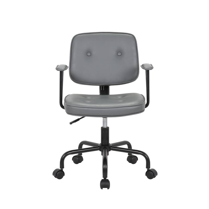 Porthos Home Dario Swivel Office Chair, PU Leather, Roller Metal Base
