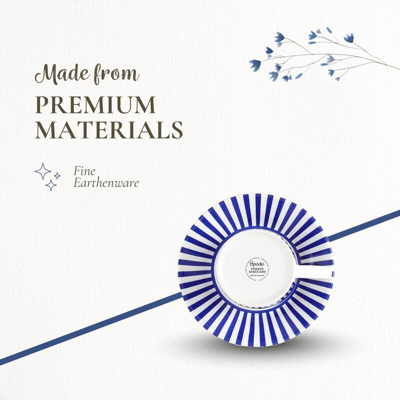 Spode Set of 4 Steccato Bold Espresso Cups and Saucers - 3 oz