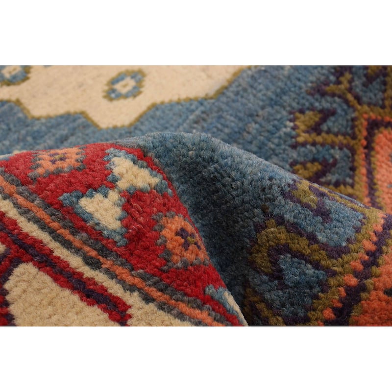 ECARPETGALLERY Hand-knotted Uzbek Ghazni Blue Wool Rug - 2'8 x 9'9