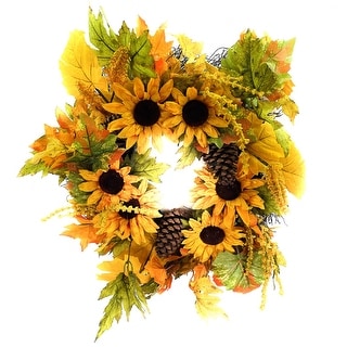 Wreath Sunflower, Maple Leaf, Natural Cone 20