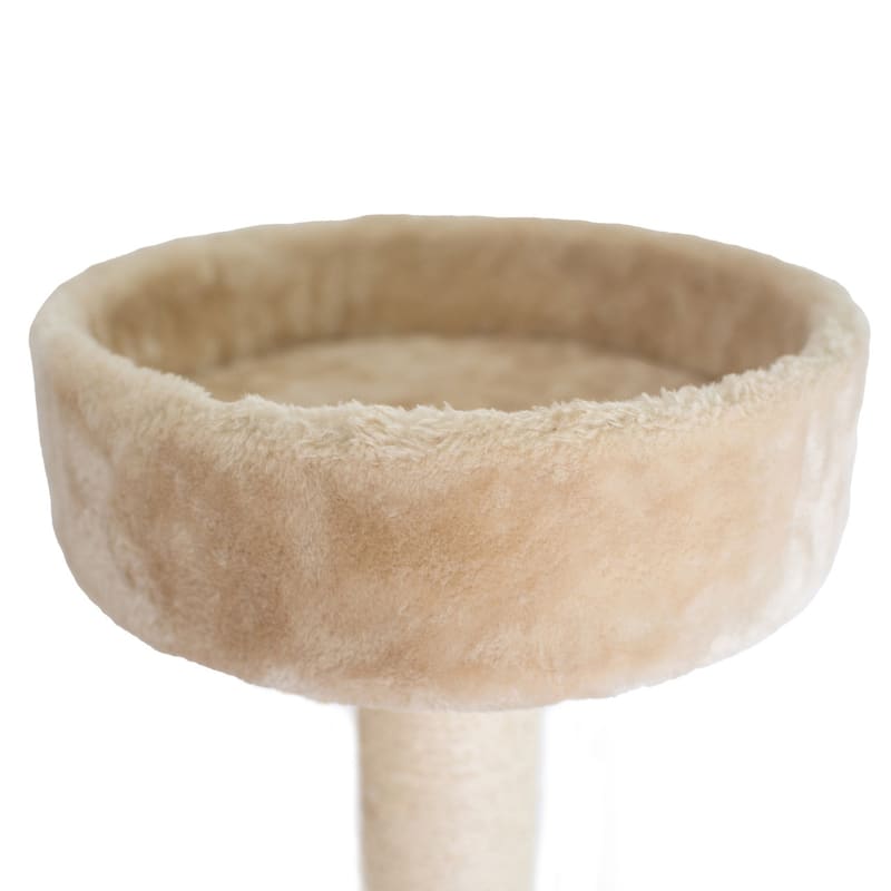 72" H Pet Tower EntertaInment Furniture With Lounge Basket, Perch - Beige
