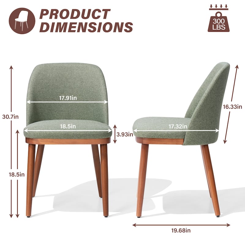 Crestlive Products Upholstered Wood Dining Chairs with Wood Legs