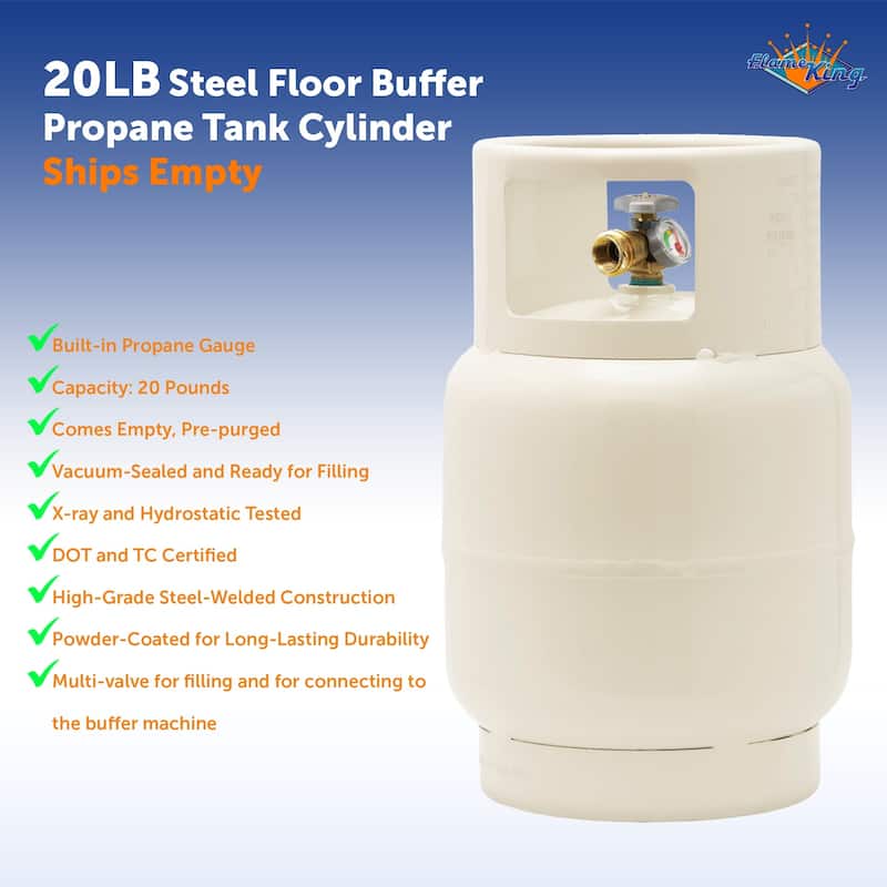 Flame King 20LB Buffer Propane Tank with Vapor Valve & Level Gauge