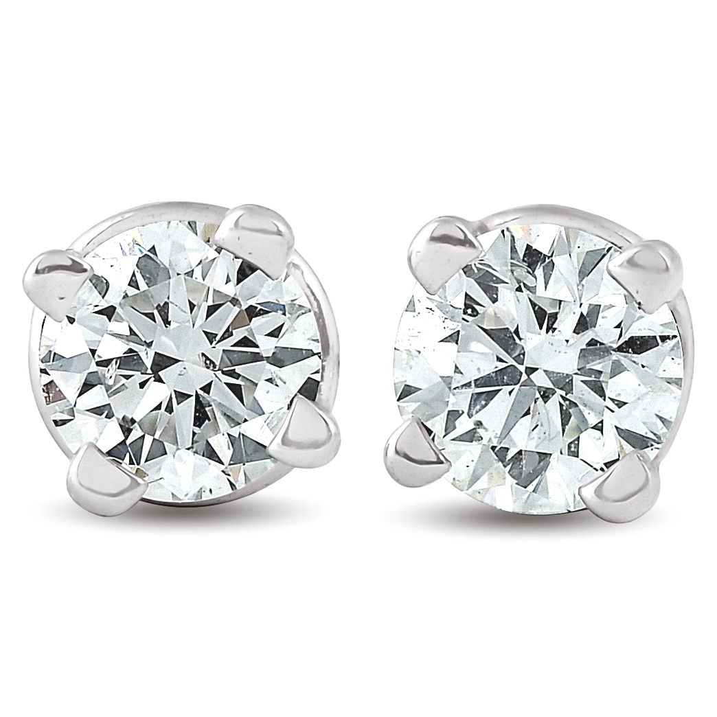 Bliss Diamond 1/3Ct T.W. Round Cut Natural Diamond Screw Back Studs White Gold