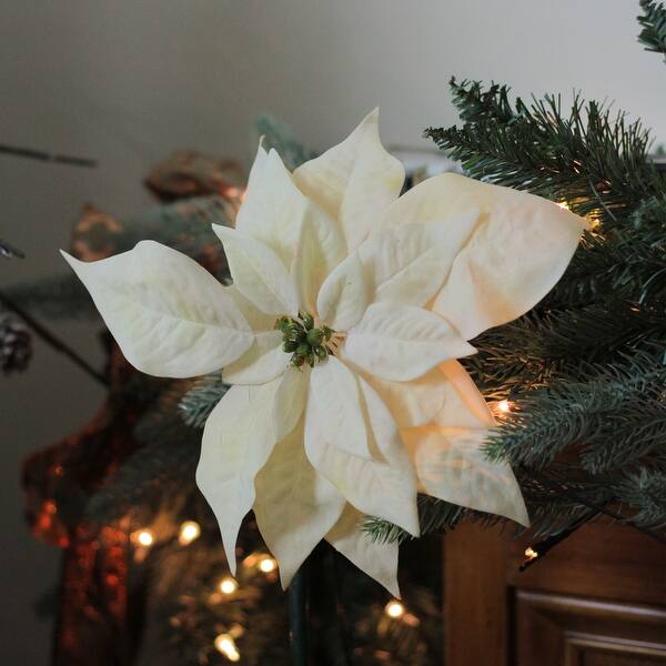 Shop 9 5 Artificial Cream White Poinsettia Clip Christmas Ornament Overstock 18087168