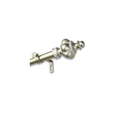 Adjustable Curtain Rod 160-240 Inch - Single Rod for Windows, Light Gold Finish, Elegant Drapery Hardware - M