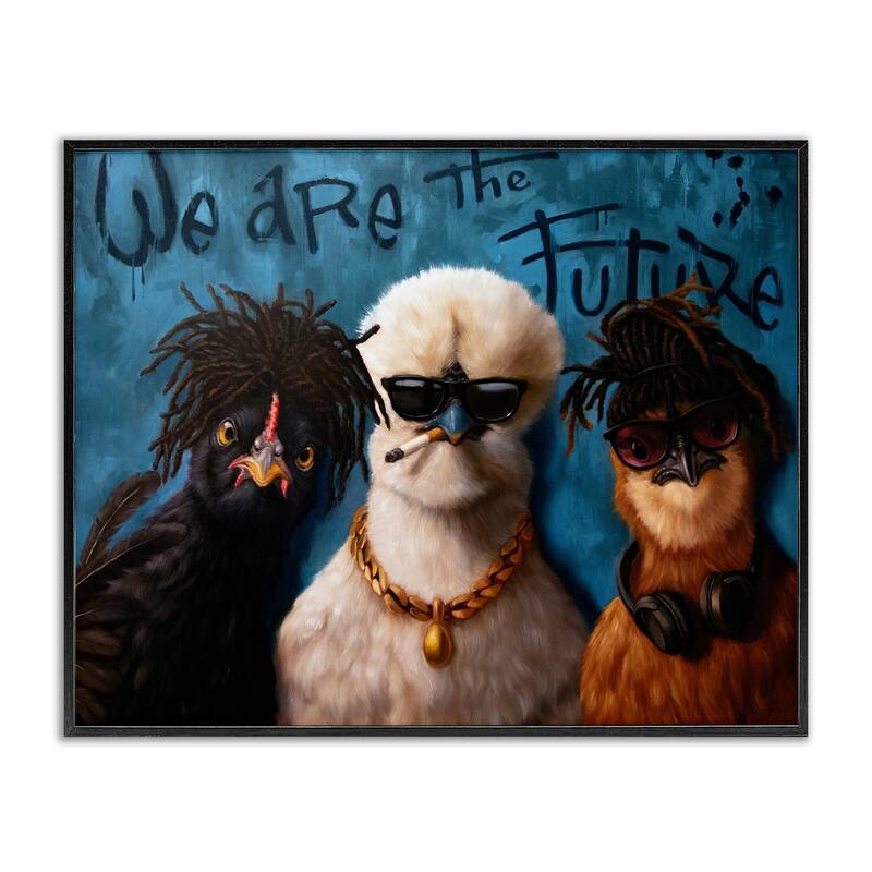 Stupell We Are The Future Birds Framed Giclee Art Design By Lucia Heffernan - 30 x 24 - Black