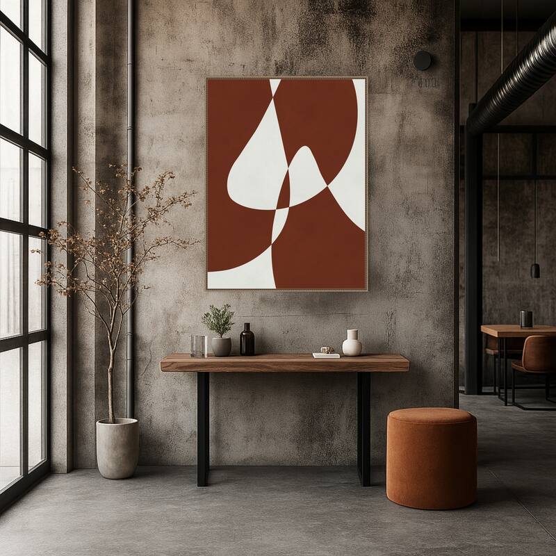 Brown Expressionism 1 by Vitor Costa Framed Canvas Wall Art Print