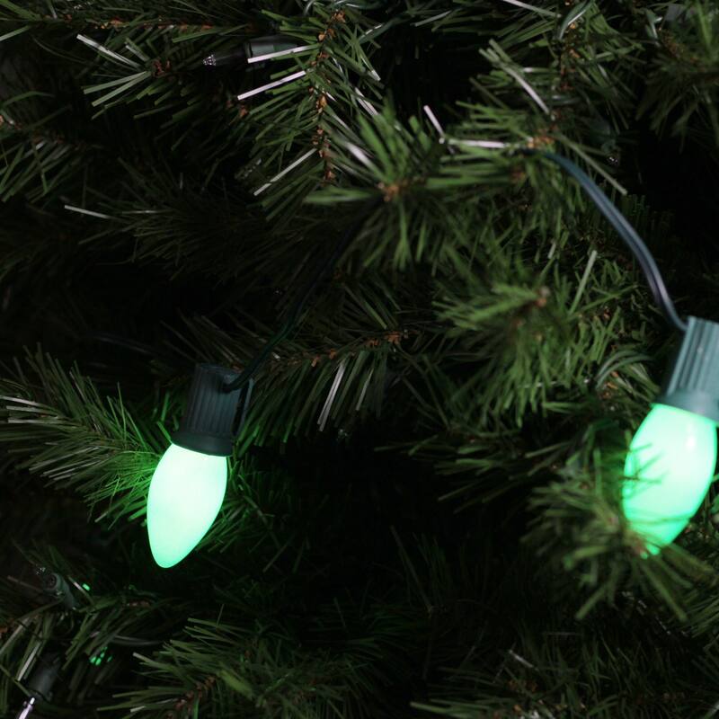 Opaque C9 Christmas String Lights - Spring Green - 24' Green Wire - 25ct