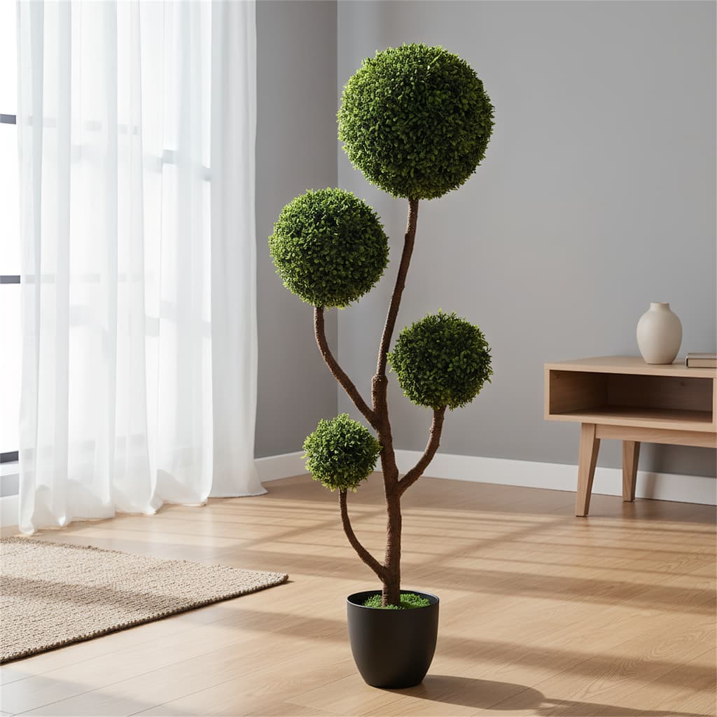 4FT Tall Artificial Boxwood Topiary Tree