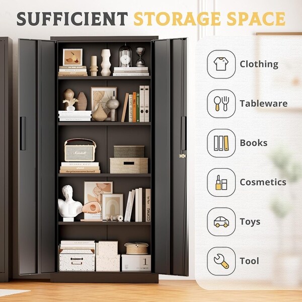 63''-72'' H Large-Capacity Lockable Closet Garage Storage Work