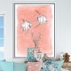 preview thumbnail 6 of 5, Designart "Coastal Sea Life III fish sketches" Nautical & Coastal Framed Canvas - Pink 16 in. wide x 32 in. high - White