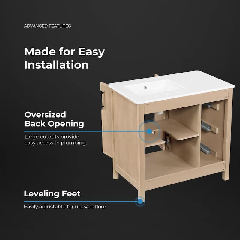 Ove Decors SOLAS-36 Solas 36" Free Standing Single Basin Vanity Set