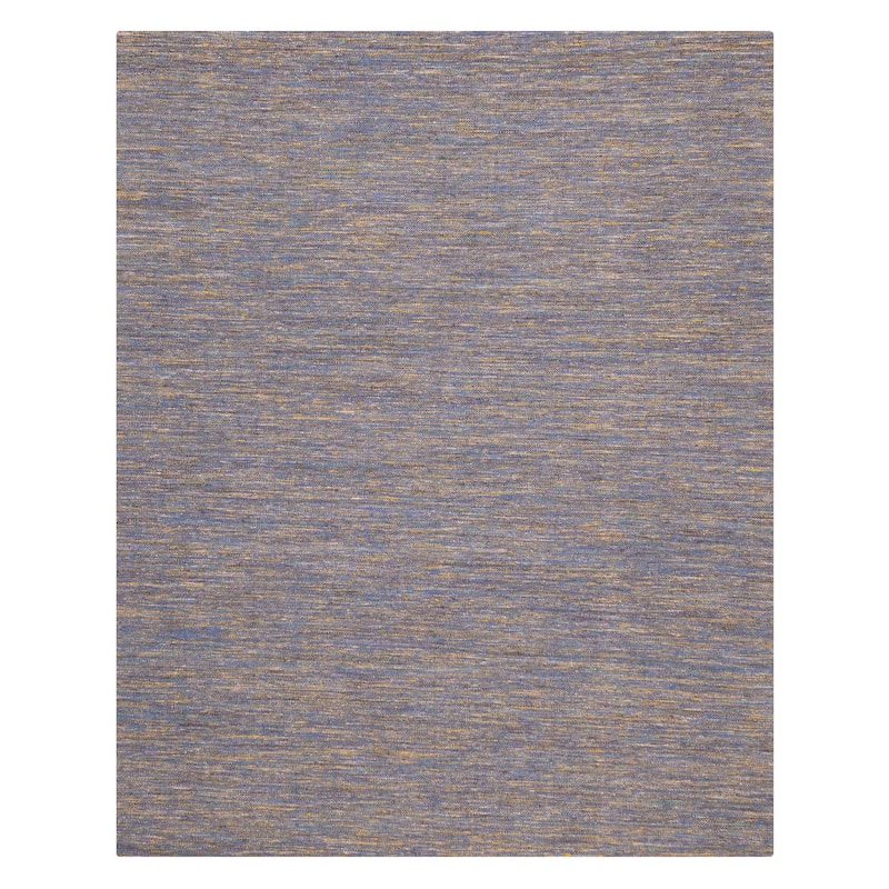 ECARPETGALLERY Flat-Weave Nevada Dark Blue Wool Kilim - 7'10 x 9'10