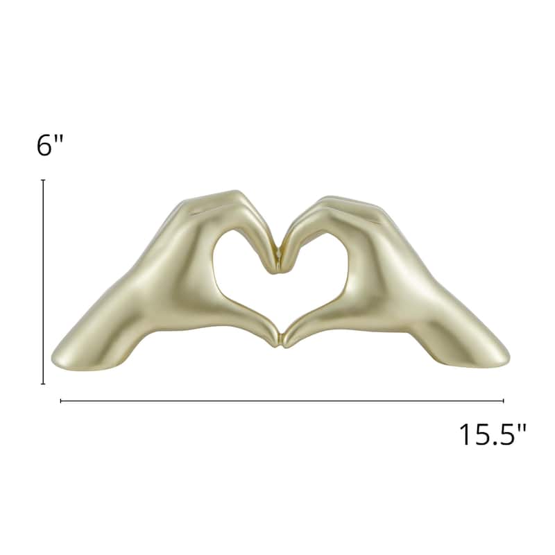 Heart Hands Handmade Resin Sculpture - N/A