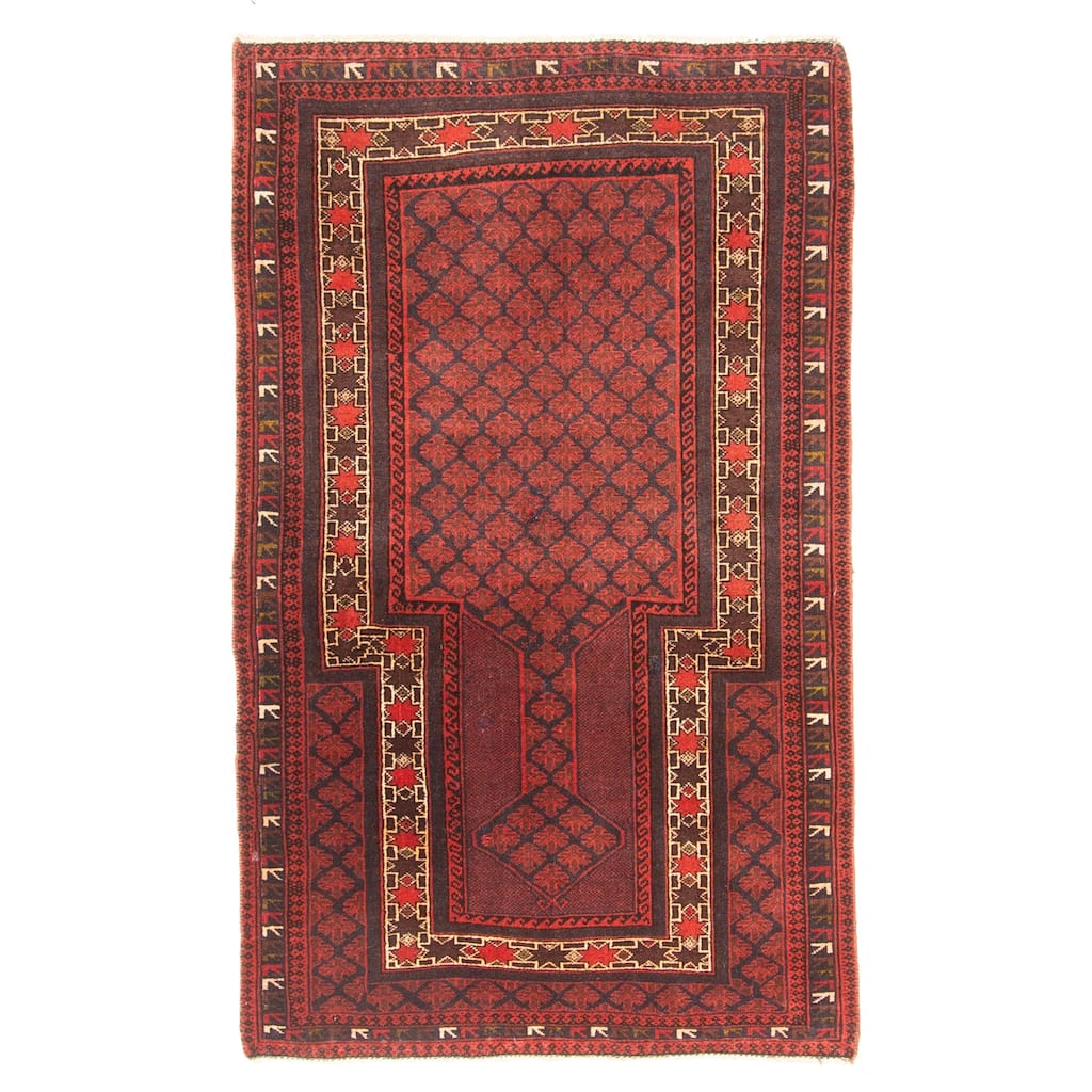 ECARPETGALLERY Hand-knotted Teimani Dark Brown Wool Rug - 2'8 x 4'5