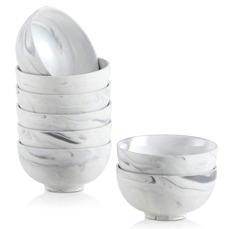 MALACASA 8-Piece Porcelain Cereal Bowl Soup Bowls Set