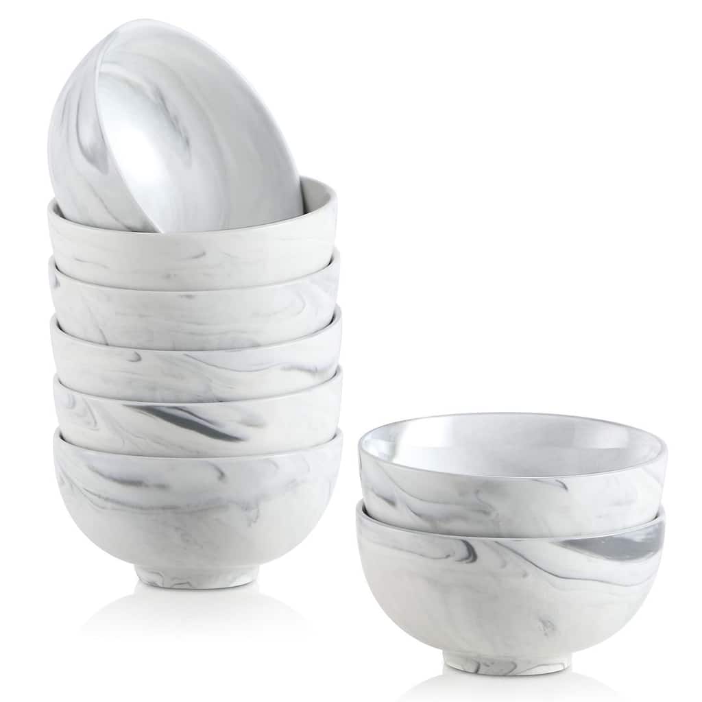 MALACASA 8-Piece Porcelain Cereal Bowl Soup Bowls Set
