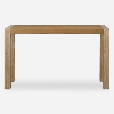 Grass Cloth Top Console Sofa Table - 52" - Brown