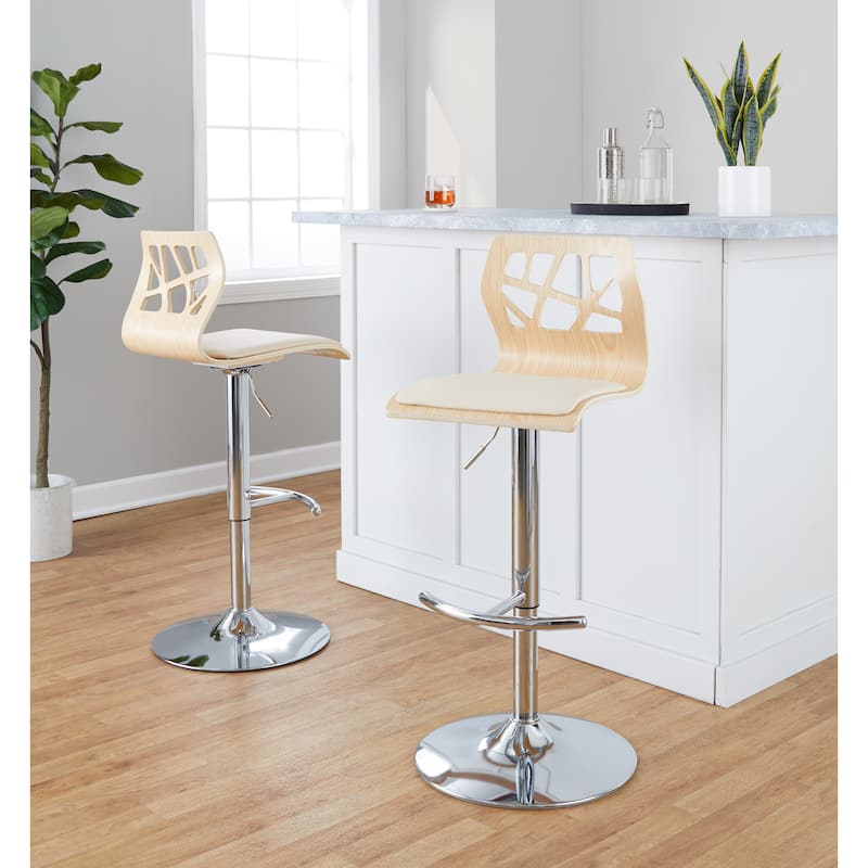 Carson Carrington Sala Adjustable Bar Stool with Rounded T Footrest (Set of 2)