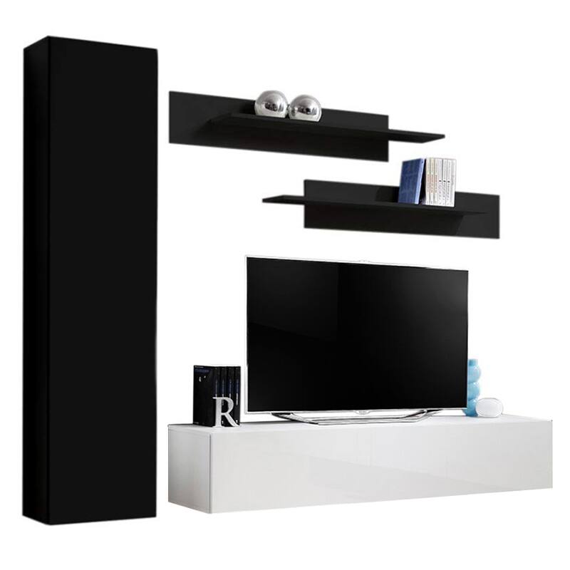Fly G1 30TV Wall Mounted Floating Modern Entertainment Center - Black/White