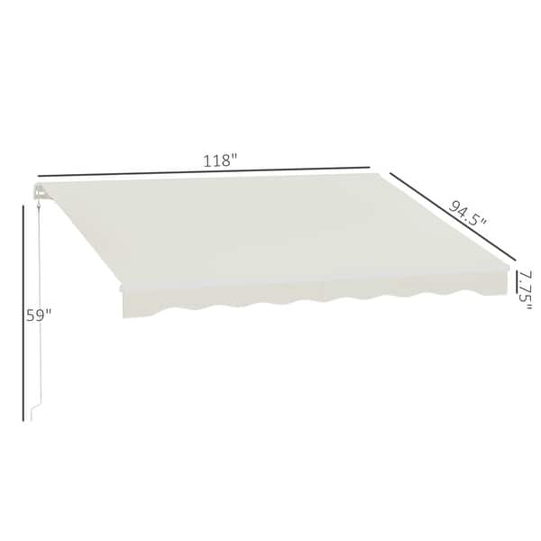 dimension image slide 3 of 4, Outsunny 10' x 8' Electric Awning, Retractable Awning, UV Protection Sun Shade Shelter with Remote Controller