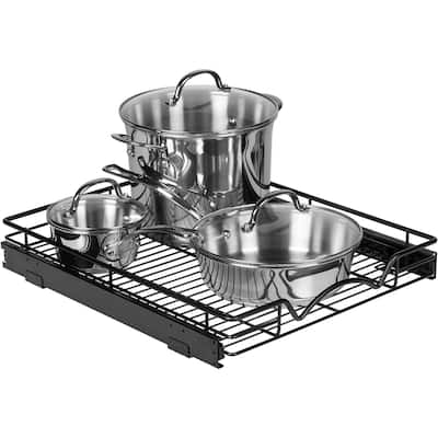 Hold N' Storage - Black Pull Out Cabinet Organizer, Heavy Duty Metal with Lifetime Limited Warranty