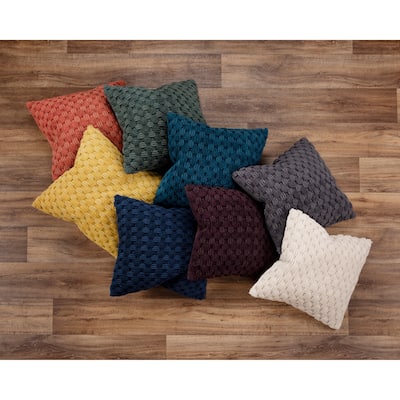 Rizzy Home Woven Textured Solid Throw Pillow