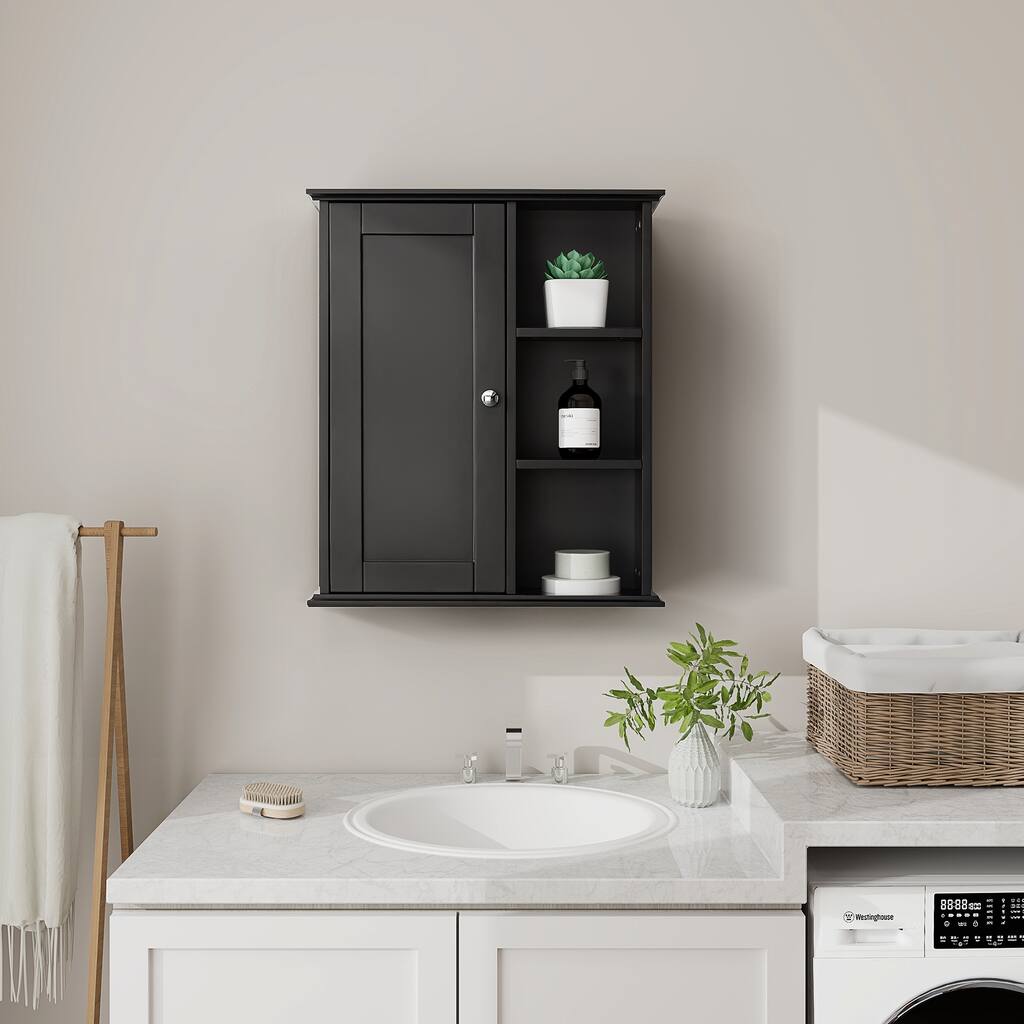 Bathroom Cabinet Light Oak Wall Mounted Over The Toilet Storage Cabinet