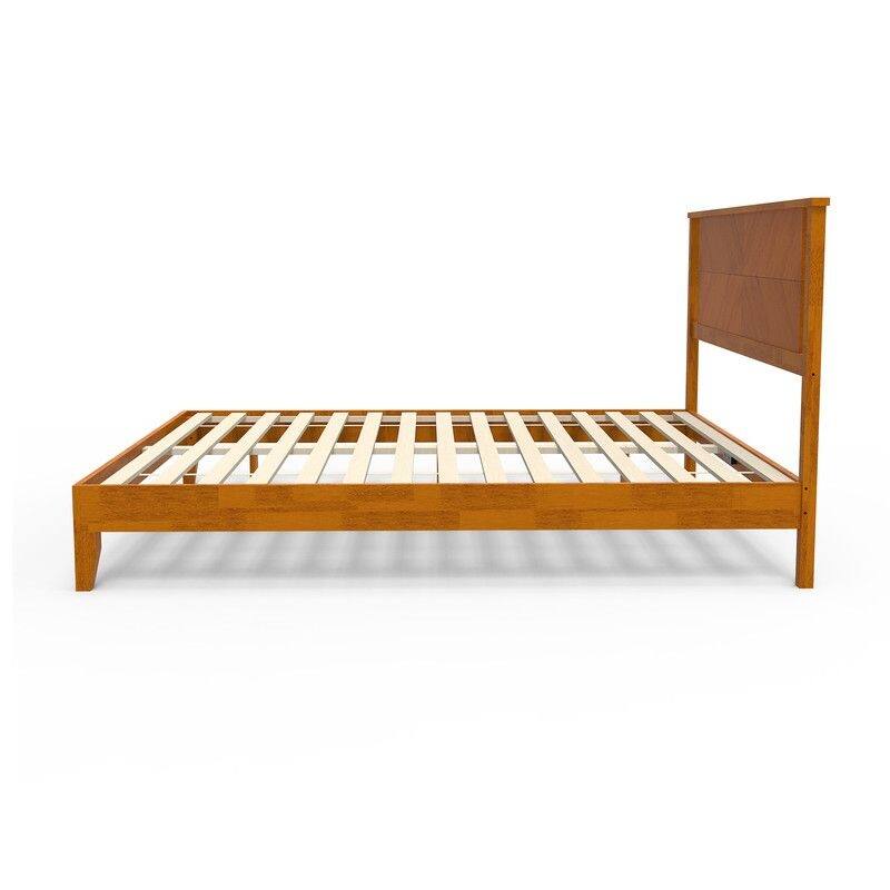 Twin Size Deluxe Bed Frame with Headboard with Solid Wood, No Box Spring Needed, Easy Assembly, White