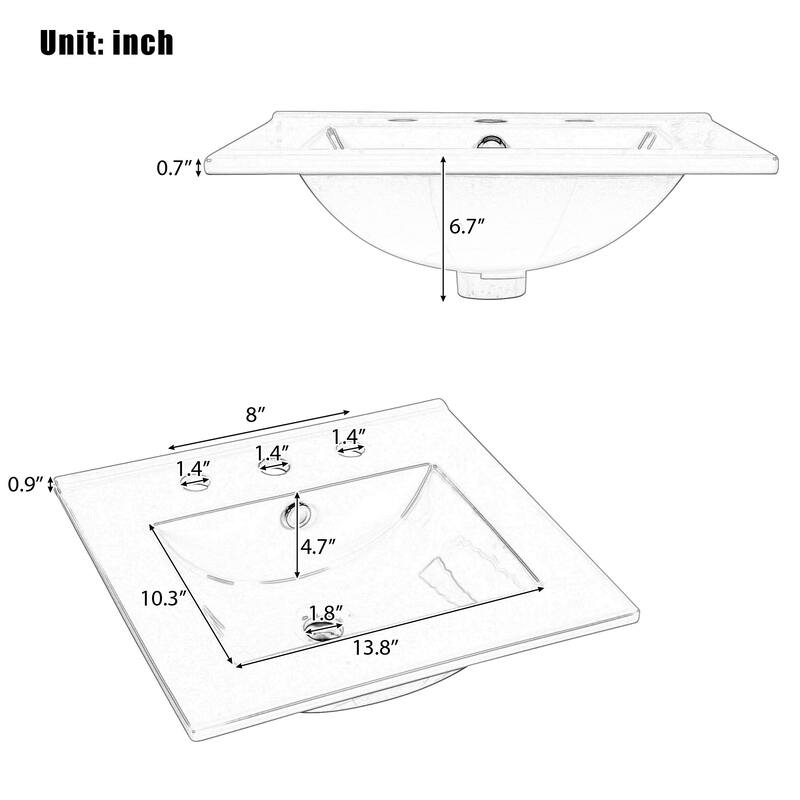 Bathroom Vanity with Sink, Vanity Set with Door Shelf and Soft-Closing Door, Bathroom Cabinet with Functional Drawer