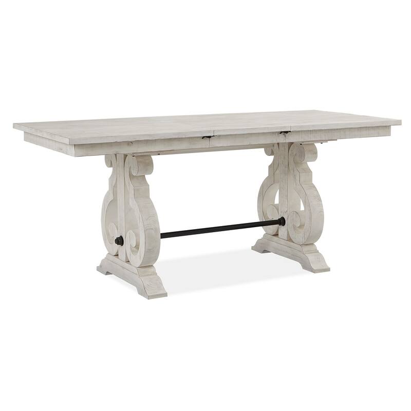 Magnussen Home Bronwyn Alabaster And Toasted Nutmeg Extendable Rectangular Counter Height Dining Table - 36''W x 66''D x 36''H
