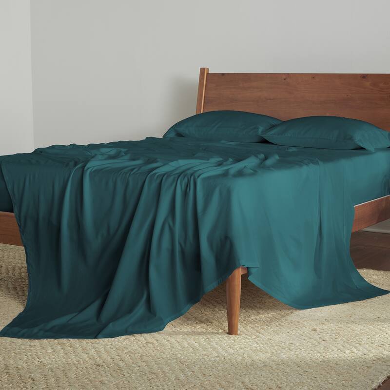 Bedgear Hyper-Cotton Bed Sheet Set - Breathable and Quick Dry - Split King - Deep Teal