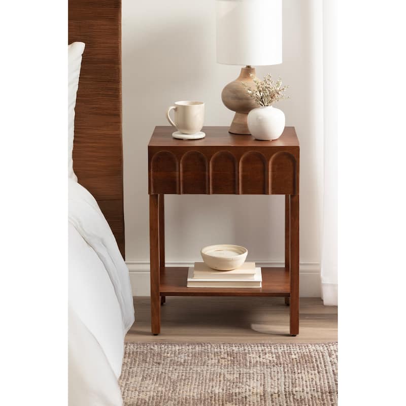 Kate and Laurel Archvale Wood Side Table - 14x18x24