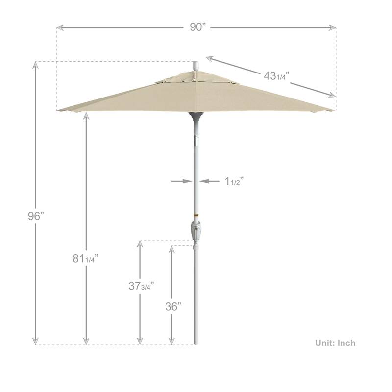 Pompano 7.5-foot Crank Lift Round Patio Umbrella by Havenside Home