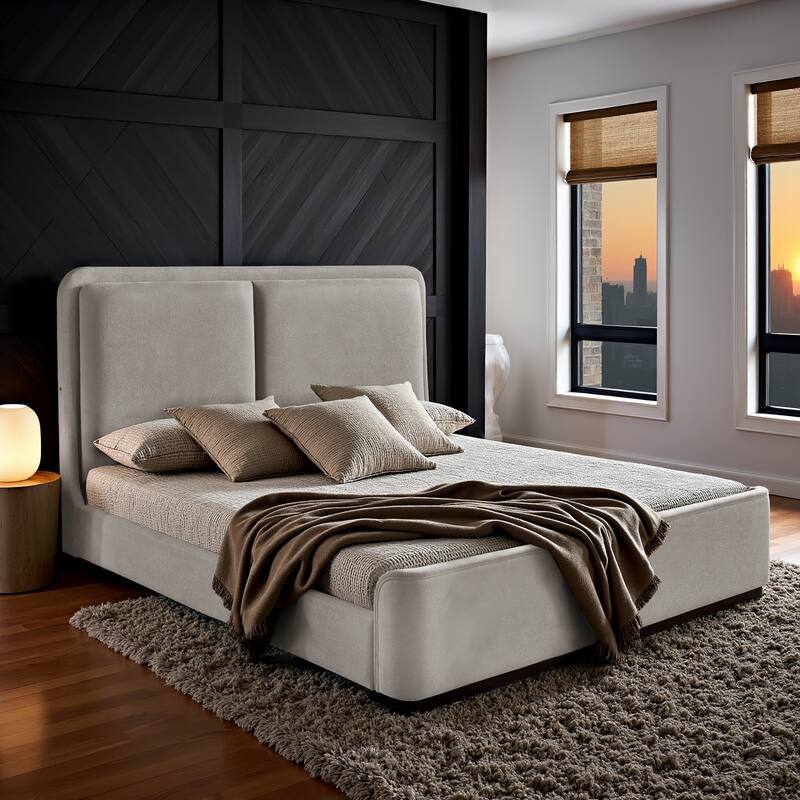 Noe Fabric Upholstered LED Platform Bed by iNSPIRE Q Modern