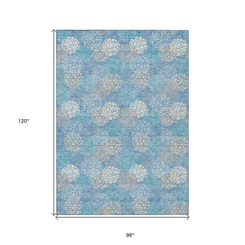 HomeRoots Polka Dot Transitional Rectangle Outdoor Rug