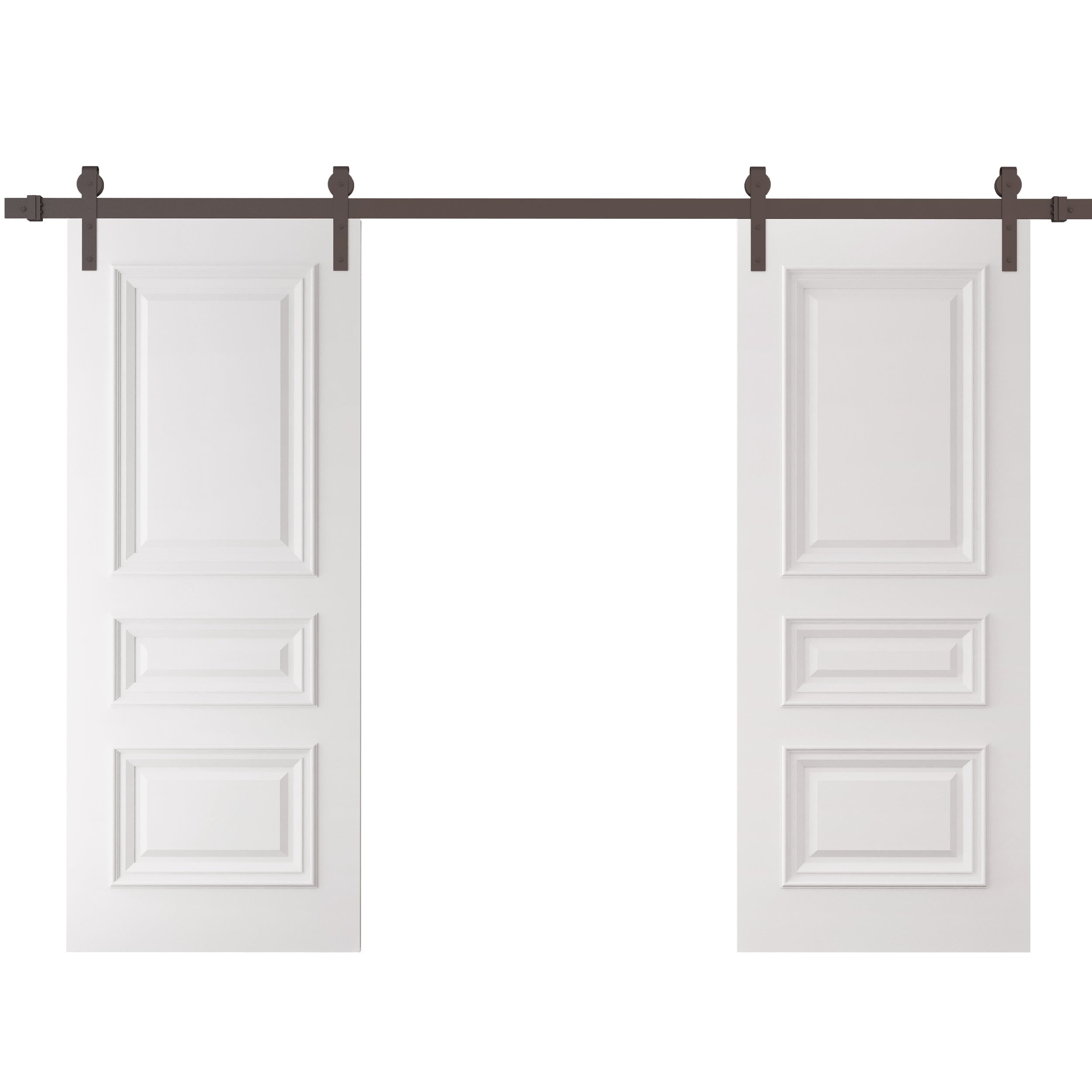 SartoDoors | Closet Door Double Barn Door | Solid Wood | 36x80, White Bedroom Door Bathroom Door Pantry Door Laundry Room Door