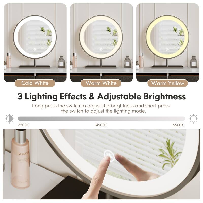 JASIWAY Modern Solid Wood Telescopic Makeup Vanity Desk