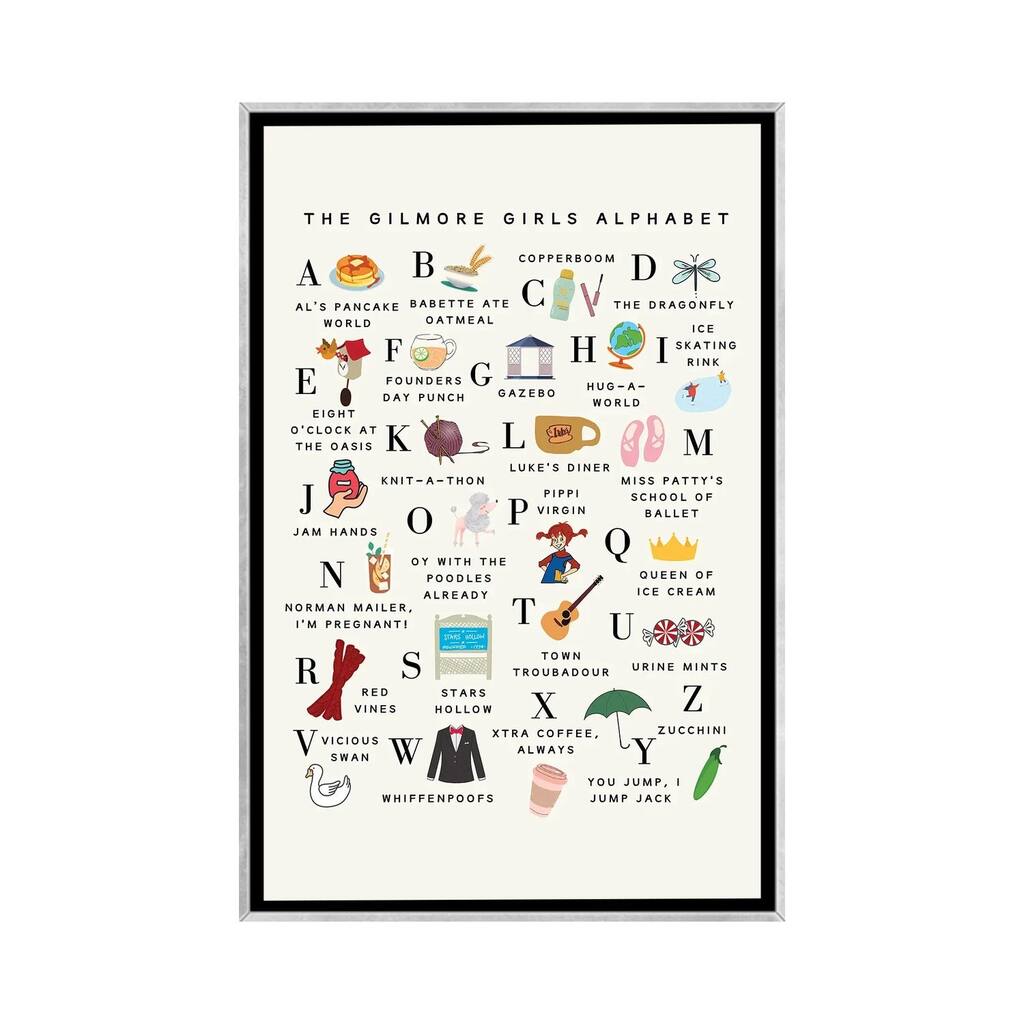 iCanvas "Gilmore Girls Alphabet" by Kharin Hanes Framed