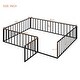 preview thumbnail 22 of 73, Metal Floor Bed Kids Open Frame with Fence and Door, Playhouse Bed for Kids Girls Boys