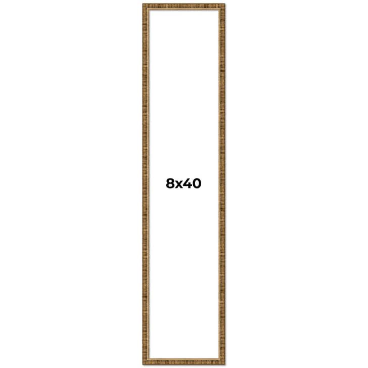 8x40 Frame Gold Solid Wood Picture Frame - Complete Modern Photo Frame