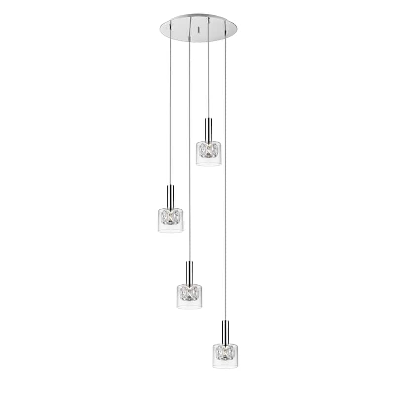 SAFAVIEH Lighting Eban Pendant - 15.3"x15.3"x52.28-82.28"