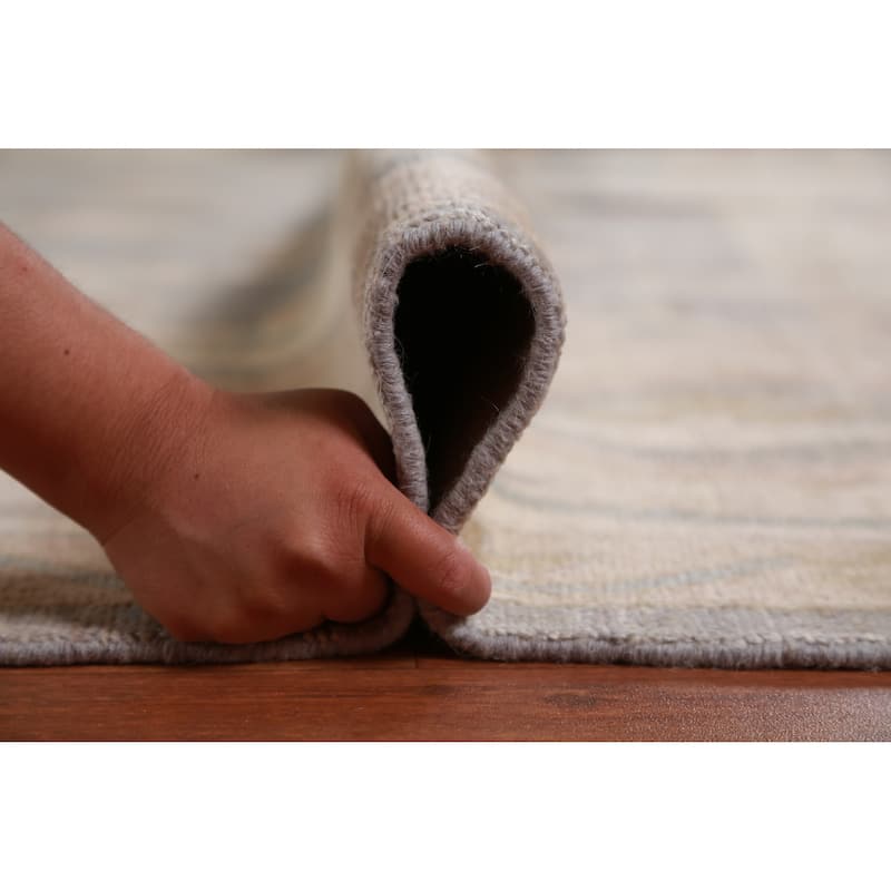 Hand Knotted Oriental 100% Wool Carpet Transitional All-Over Greys & Charcoal Oushak Area Rug - 13' 10'' X 10' 2''