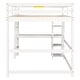 preview thumbnail 15 of 25, Full Loft Bed Pine Kids Bed with Desk Shelves and Ladder, Grey