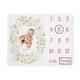 preview thumbnail 1 of 4, Butterfly Floral Rose Girl Baby Monthly Milestone Blanket - Blush Pink Mint White Shabby Chic Watercolor Boho Butterflies Garden