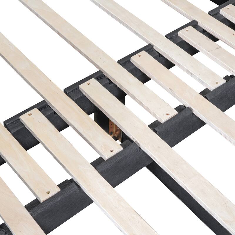 Twin Size Upholstered Daybed with Cloud-Shaped Backrest, Trundle, 2 Drawers, and USB Ports, Gray